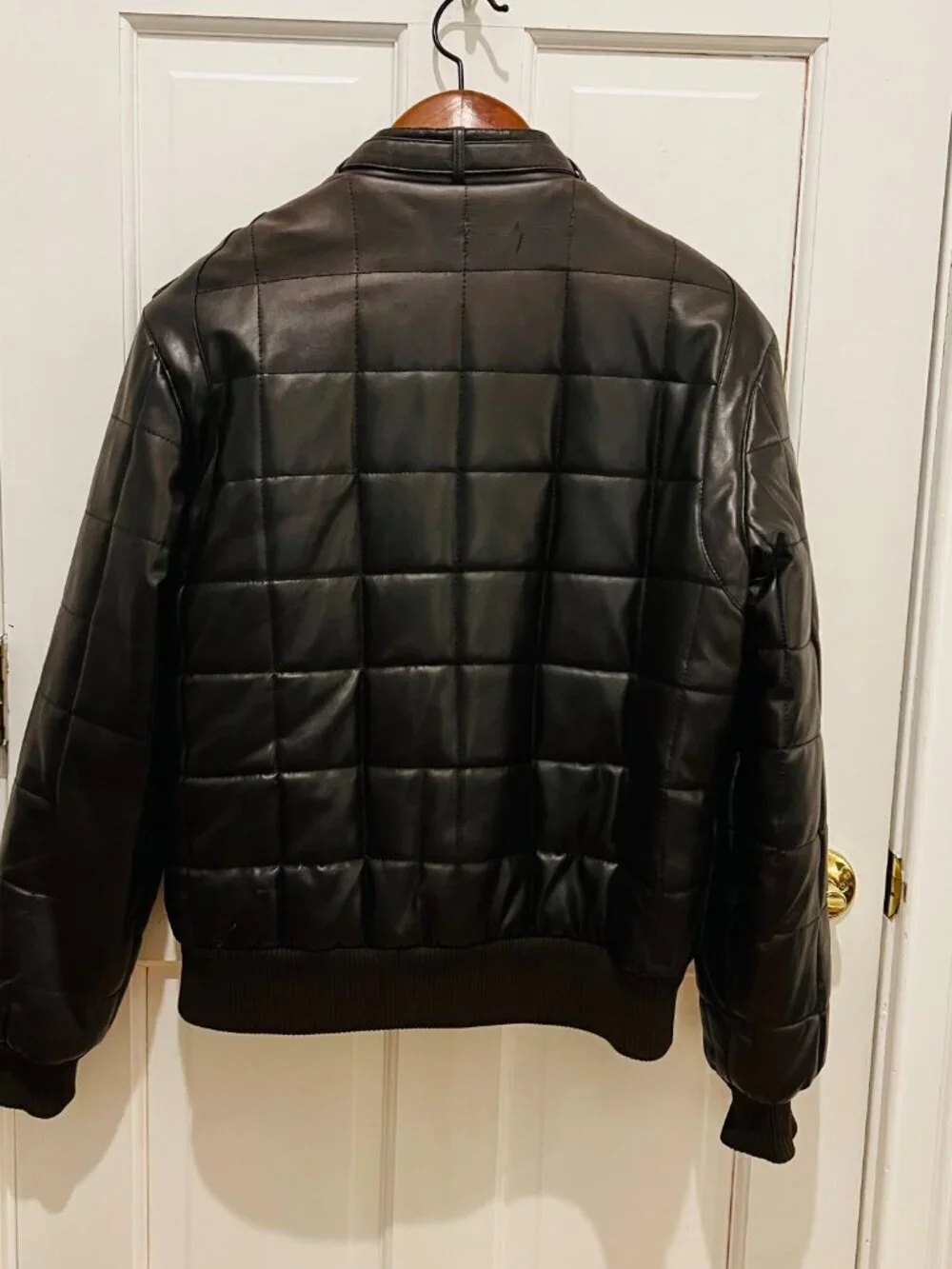 Members Only Leather Cafe Racer Jacket Men 40 VTG 80s Brown Quilted